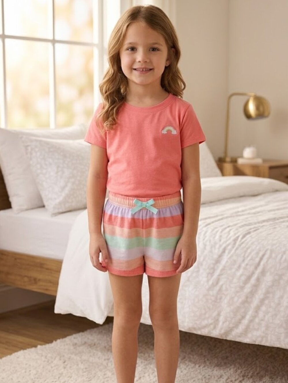 🐲3 FOR $9🦄 Eddie Bauer 2 piece short sleeve shirt top shorts Pajamas PJs Set 8
